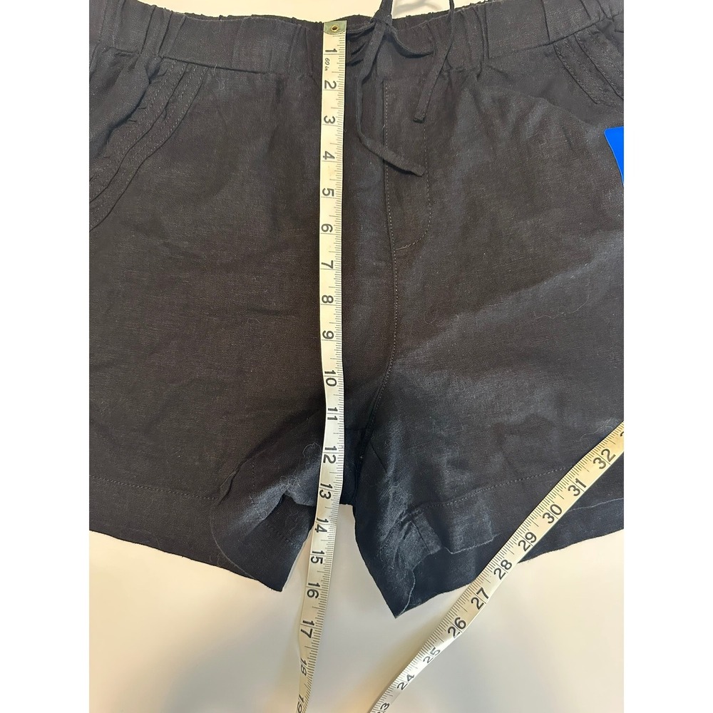 Briggs Black Linen Blend Elastic Waist Shorts Relaxed Fit Large - Picture 5 of 6